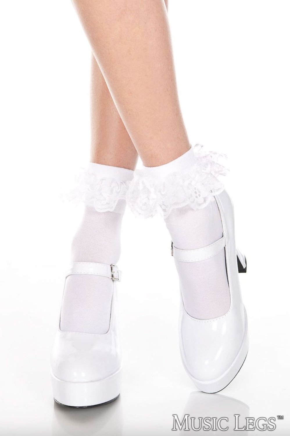 Gathered Ankle Stockings / ML549 [WHITE]