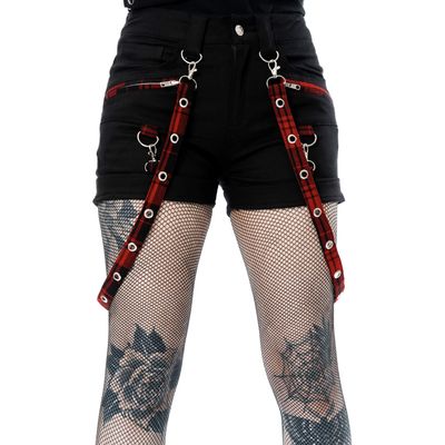 Honora Shorts - Punk Shorts with Tartan Straps
