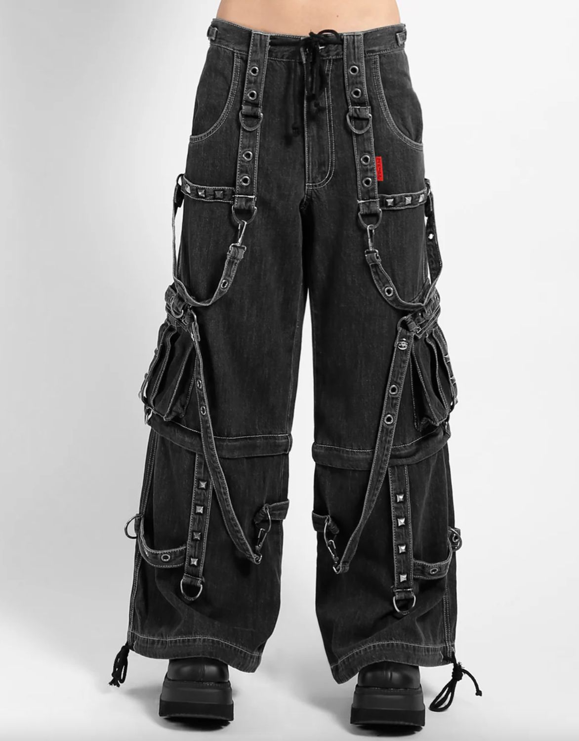 Denim Strap Pants [JM7117M] [BLACK]