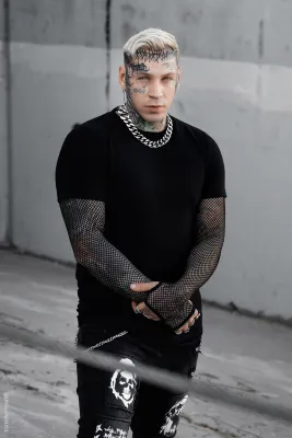 Graveyard Goth Fishnet Sleeve Shirt
