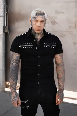 Shallow Grave Studded Shirt [PLUS]