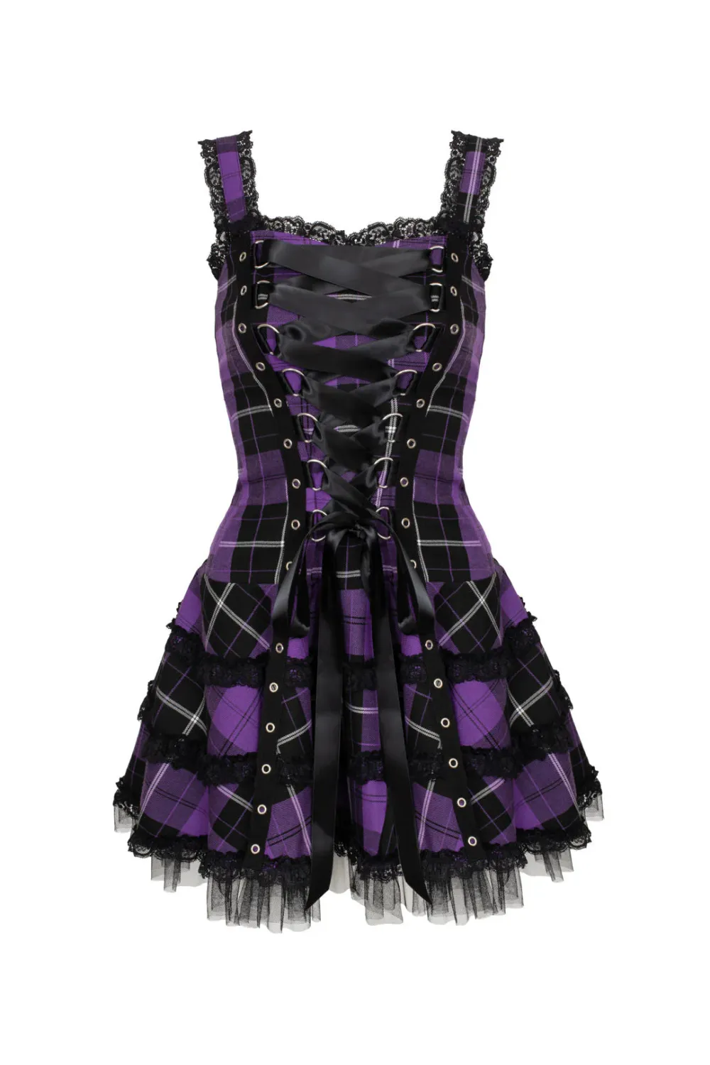 Harley Dress [PURPLE TARTAN]