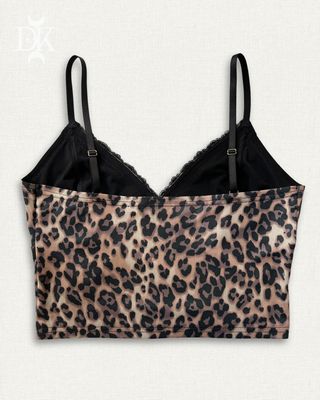 Brown Leopard Print Mini Camisole Ver. 2.0 with Cross Pendant - MADE IN QUEBEC