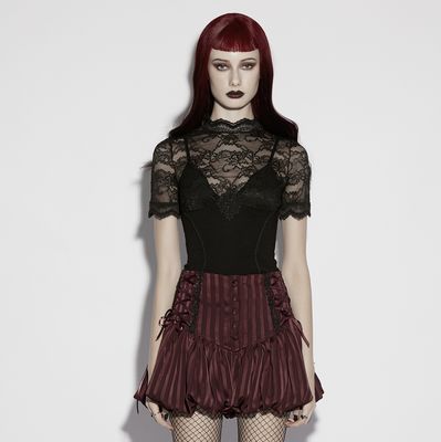 Striped Puffy Shorts OK-786 [RED]