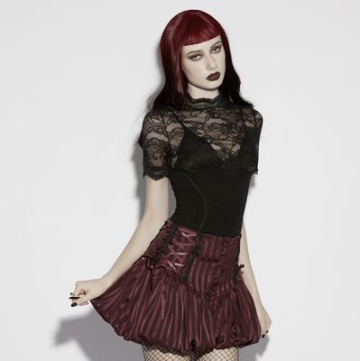 Shorts Rayées Bouffantes OK-786 [ROUGE]