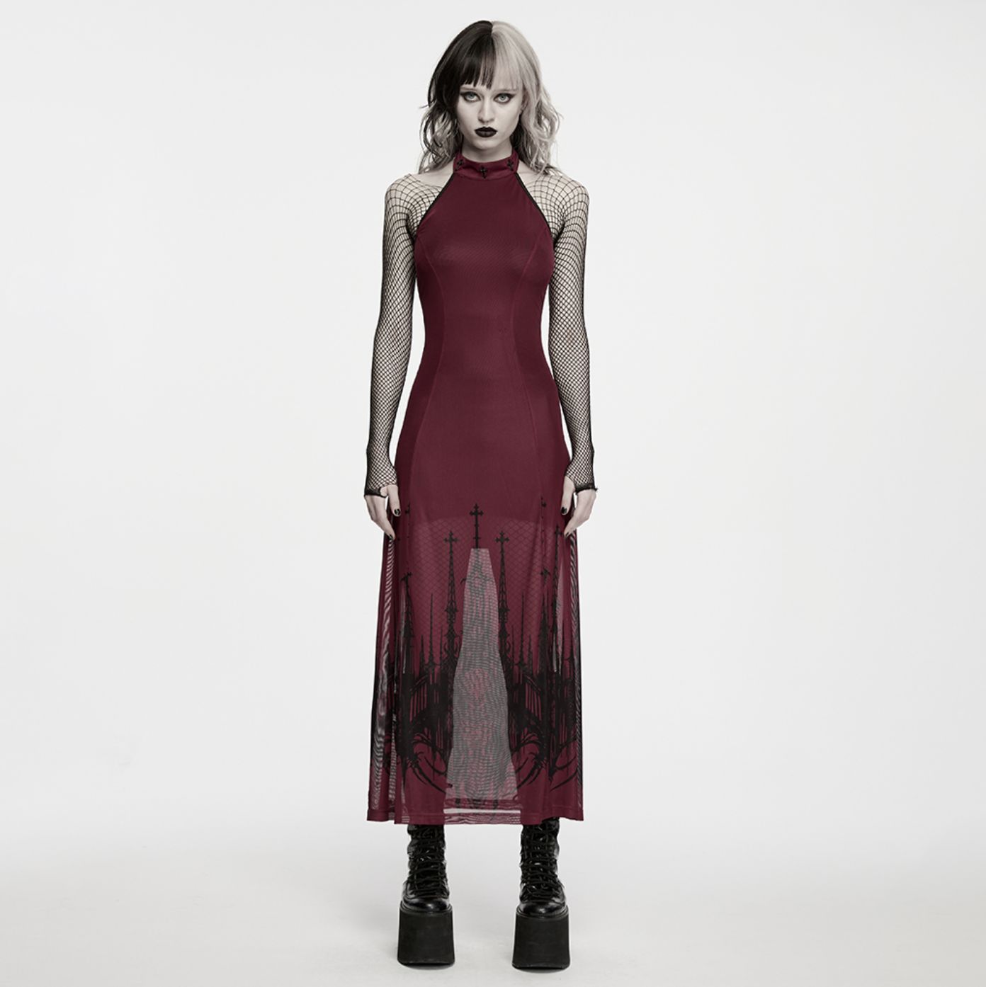 Cathedral Pattern Knit Dress OQ-967