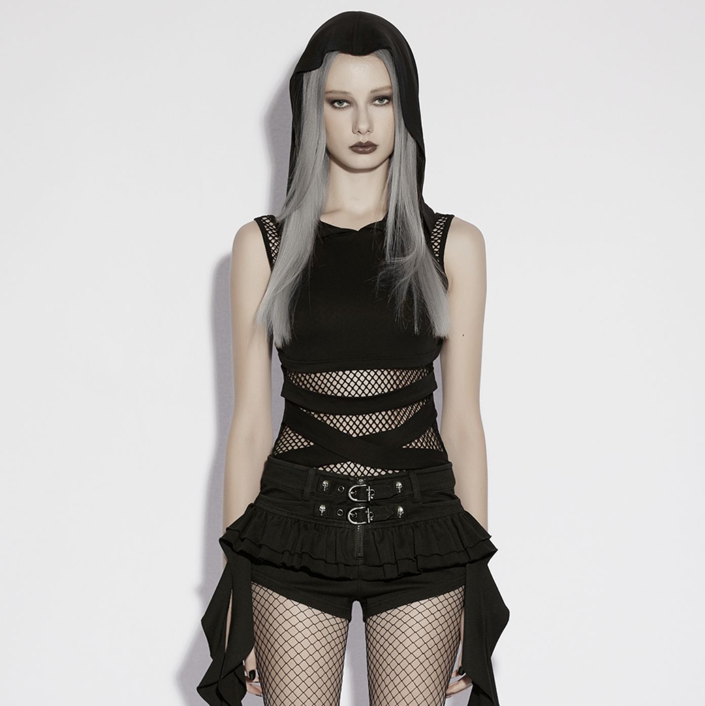Mesh Hooded Tank Top OT-1084