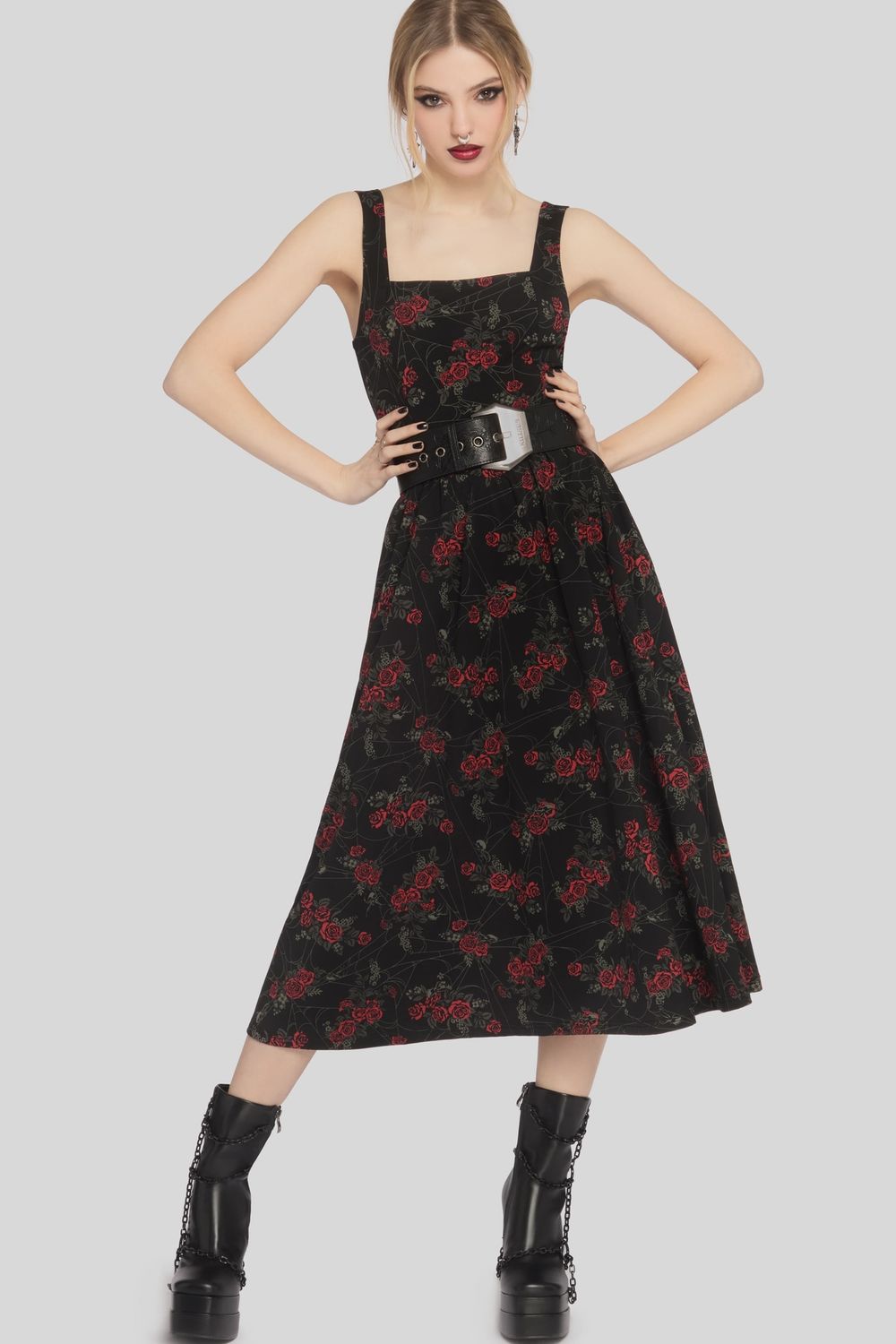 Poisoned Rose Midi Dress