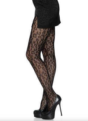 Bas Collants Filet Léopard Noir / LA9716XBK [PLUS]