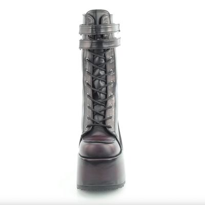 Rub-Off Burgundy Heeled Platform Boots CAM-250/B-BYROVL