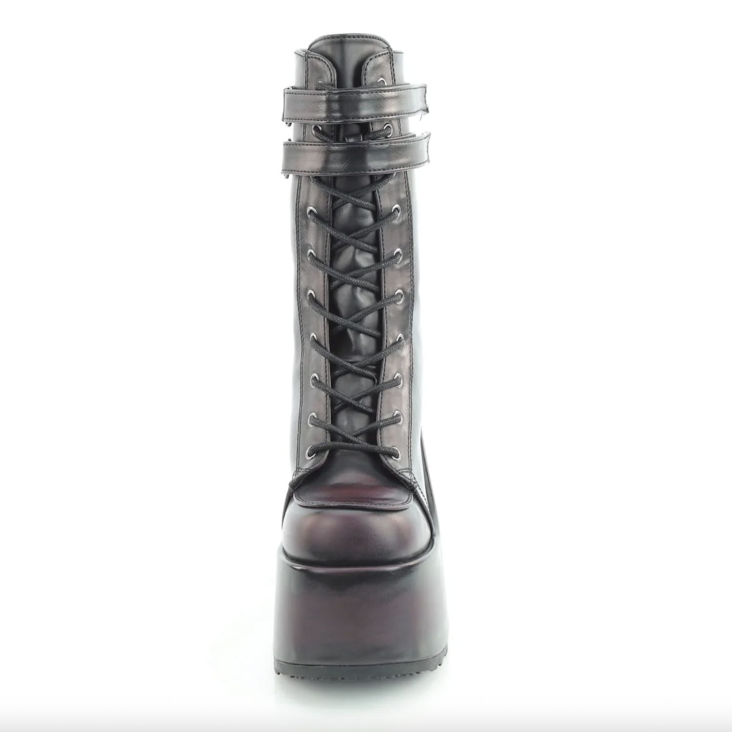 Rub-Off Burgundy Heeled Platform Boots CAM-250/B-BYROVL