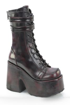 Rub-Off Burgundy Heeled Platform Boots CAM-250/B-BYROVL