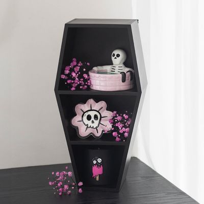Black Coffin Wall Shelf [HO_18727]
