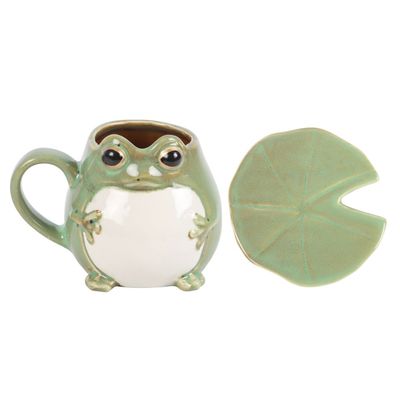 Tasse Grenouille avec Soucoupe Nénuphar [EF_48424]