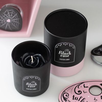 3D Black Rose Candle [DE_96625]