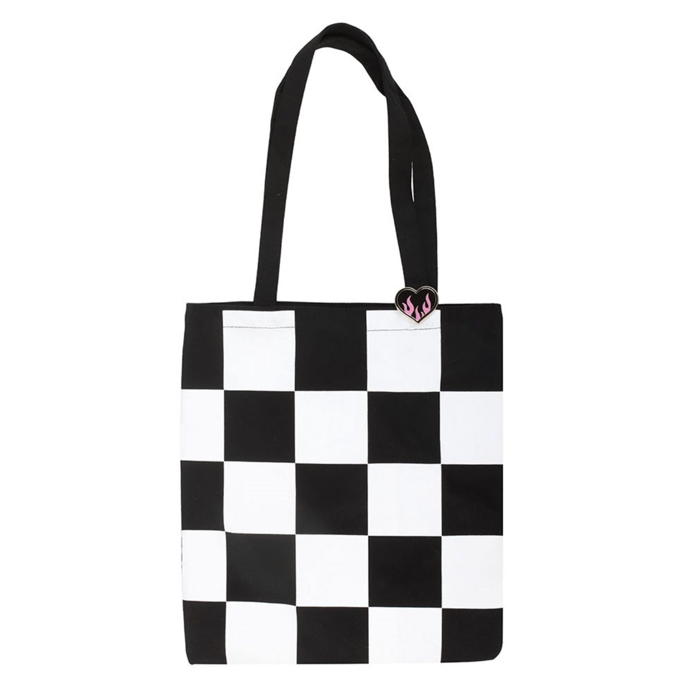 Sac Fourre-Tout Checkerboard avec Pin en Cœur [RE_49826]