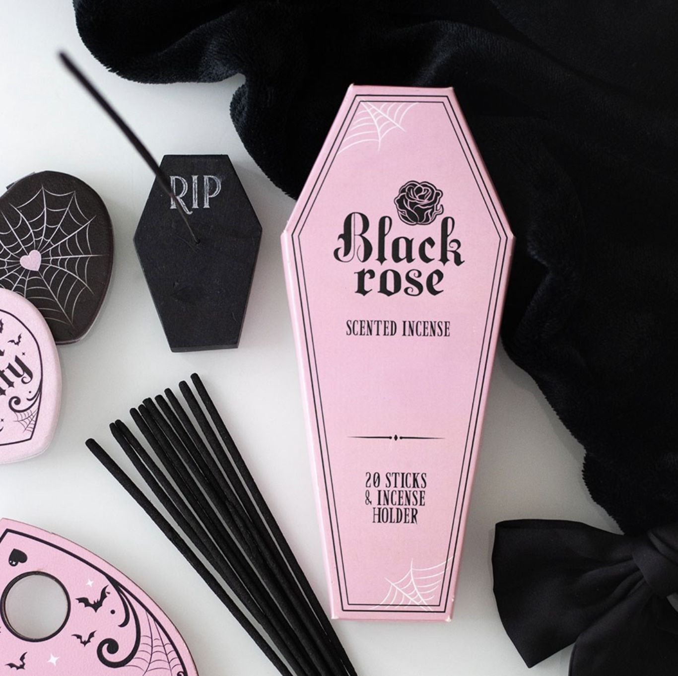 Black Rose Incense Sticks with Coffin [SET_97025]