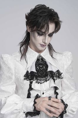 White Jabot with Pearls AS28802