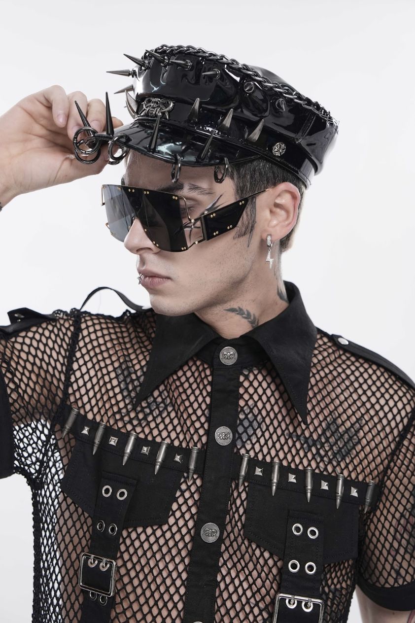 Cap with Chains and Studs AS293