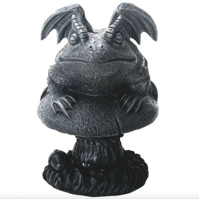 Gargoyle Toad on Mushroom Statuette