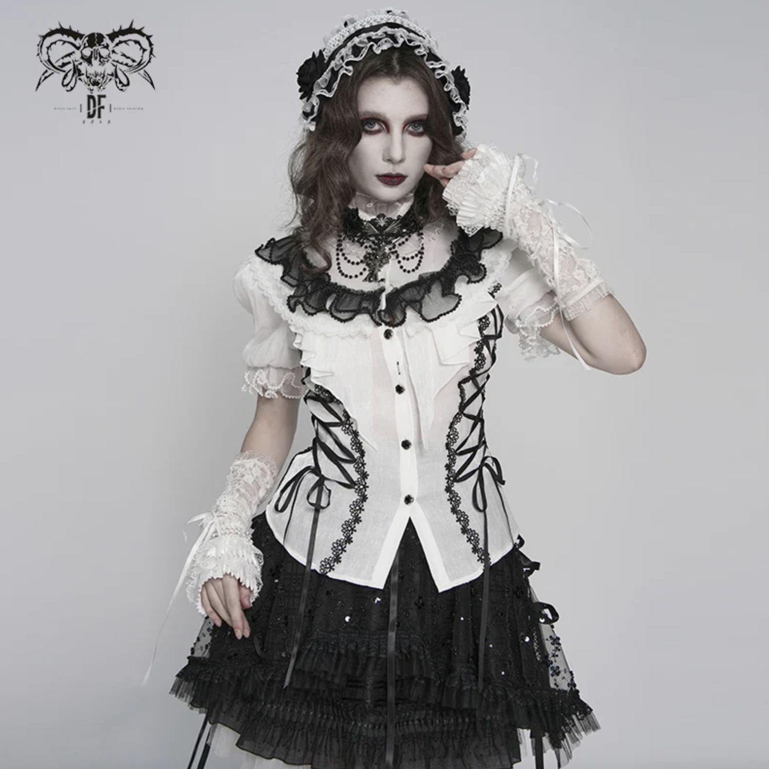 White Shimmering Chiffon Blouse SHT15102
