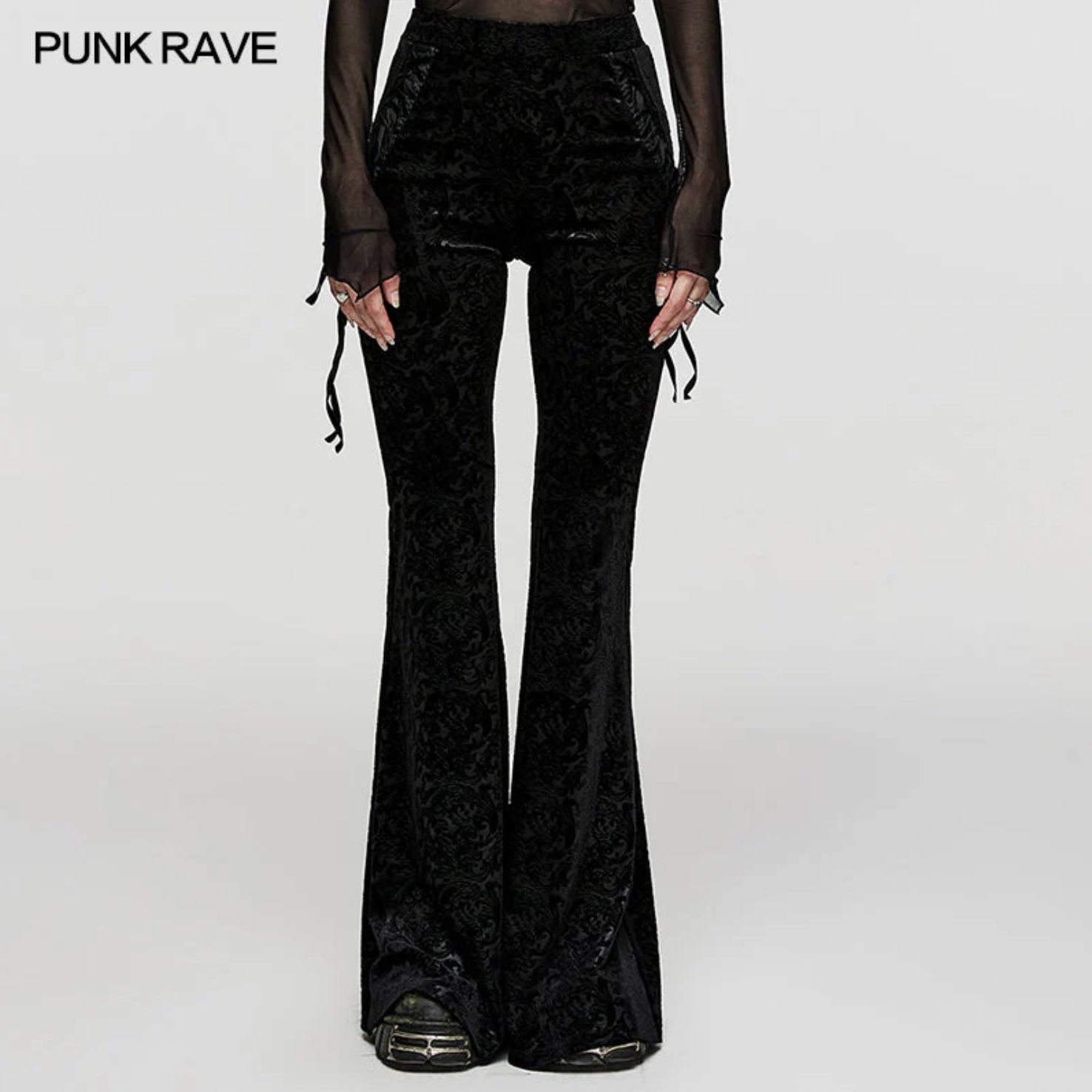 Velvet Jacquard Flared PantsDK-567