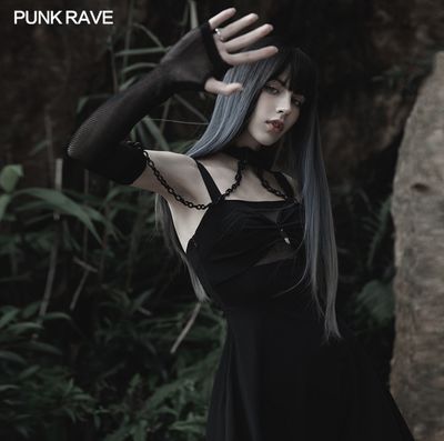 Mesh Sleeves with Chains and Choker OPS-256