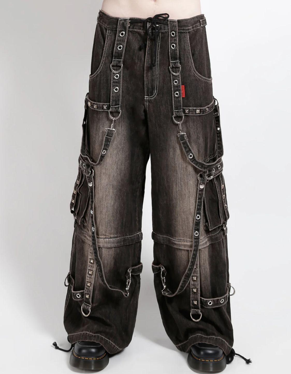 Denim Strap Black Dirtywash Pants [JM7117MDR]