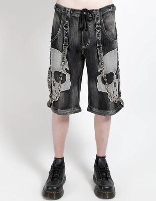 Skull Scare Denim Black Faded Pants [JM7726MB]