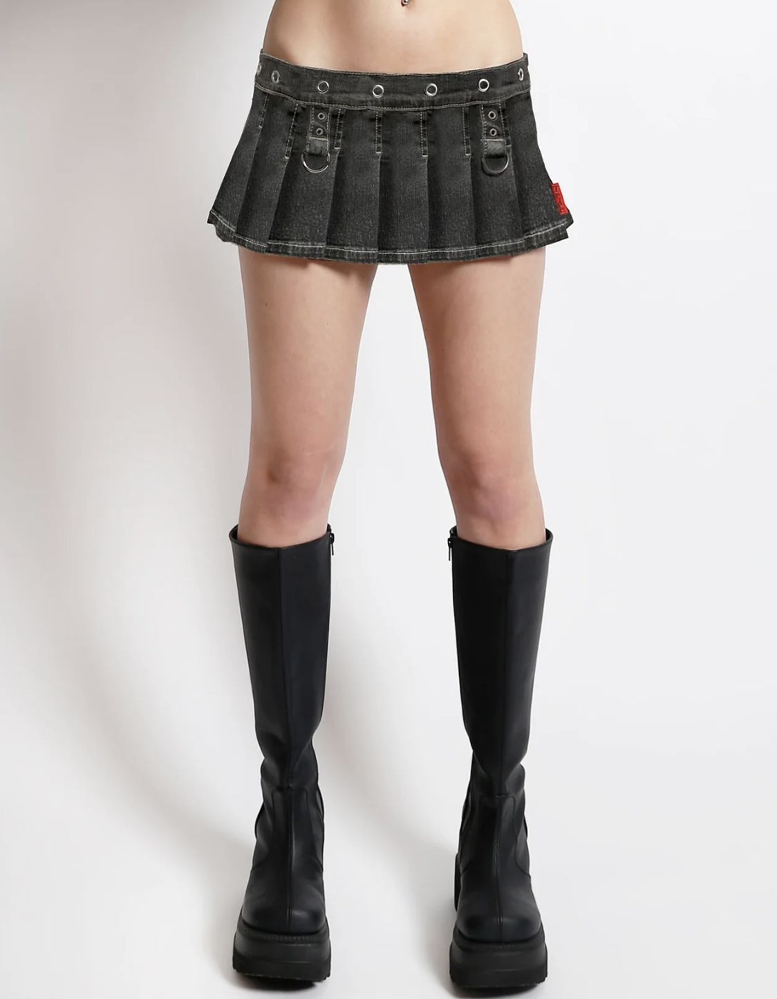 Micro Mini Rivet Pleated Skirt [WS4335]