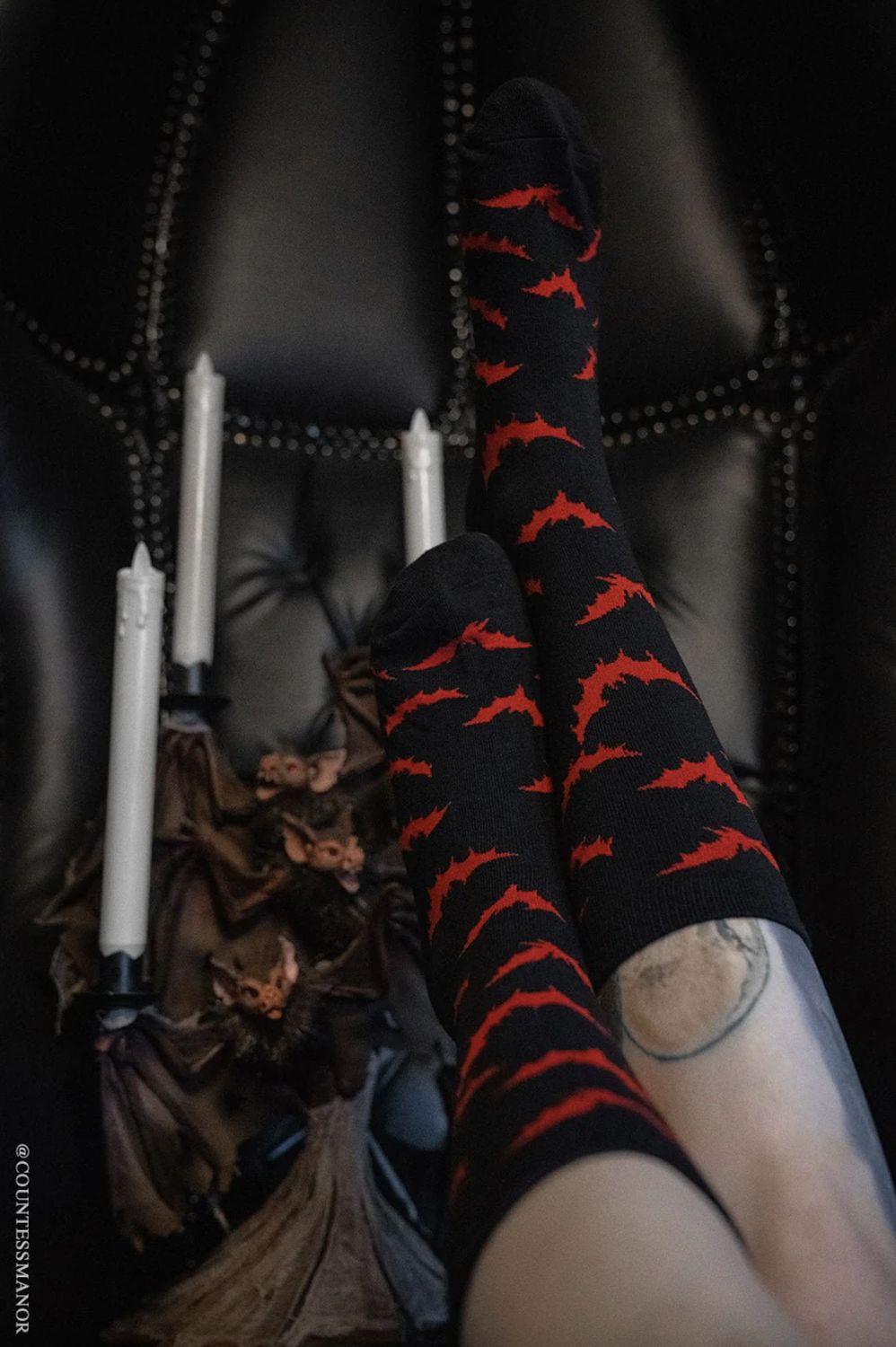 Creepy Crew Red Bats Socks