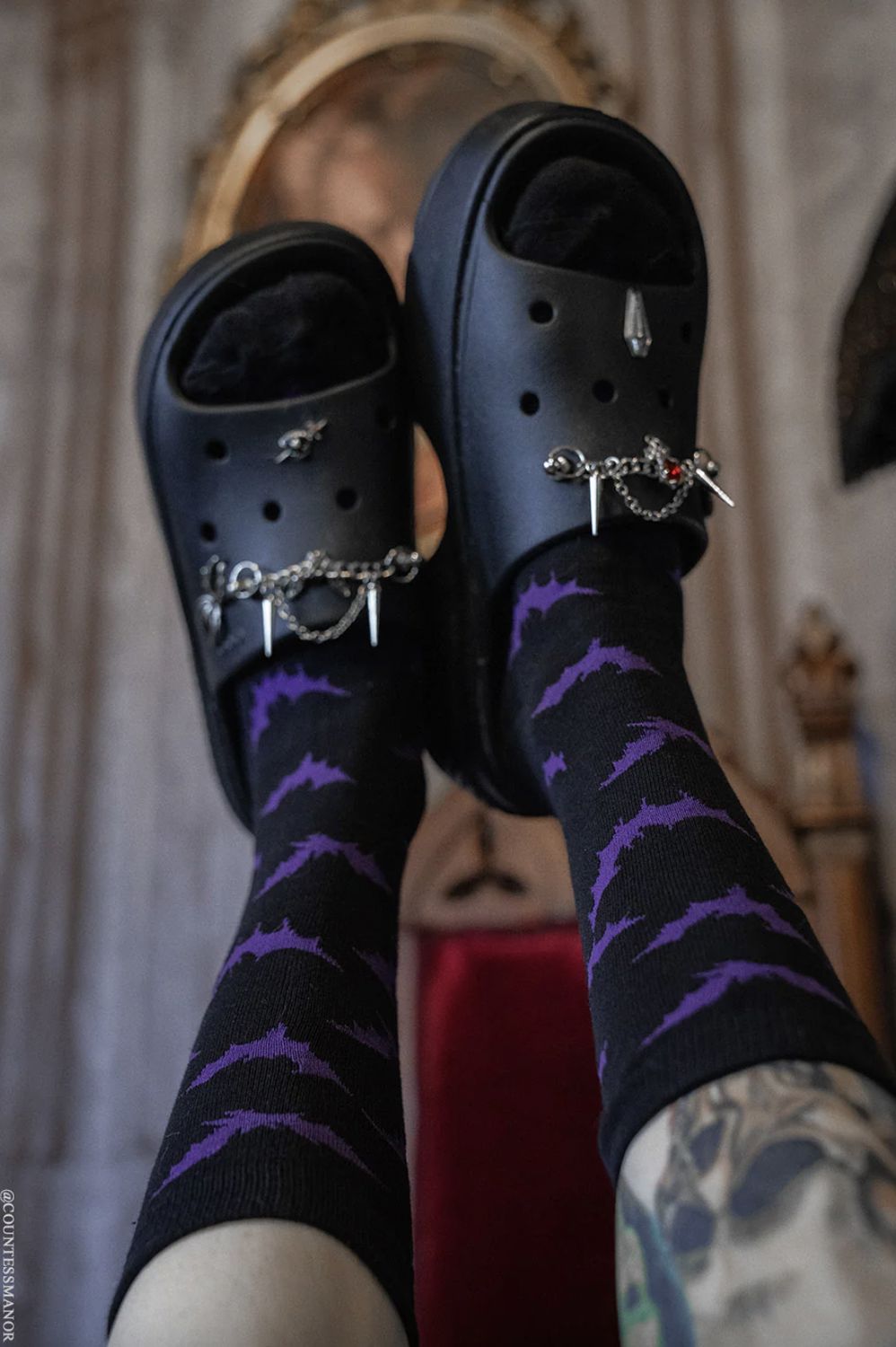 Creepy Crew Purple Bats Socks