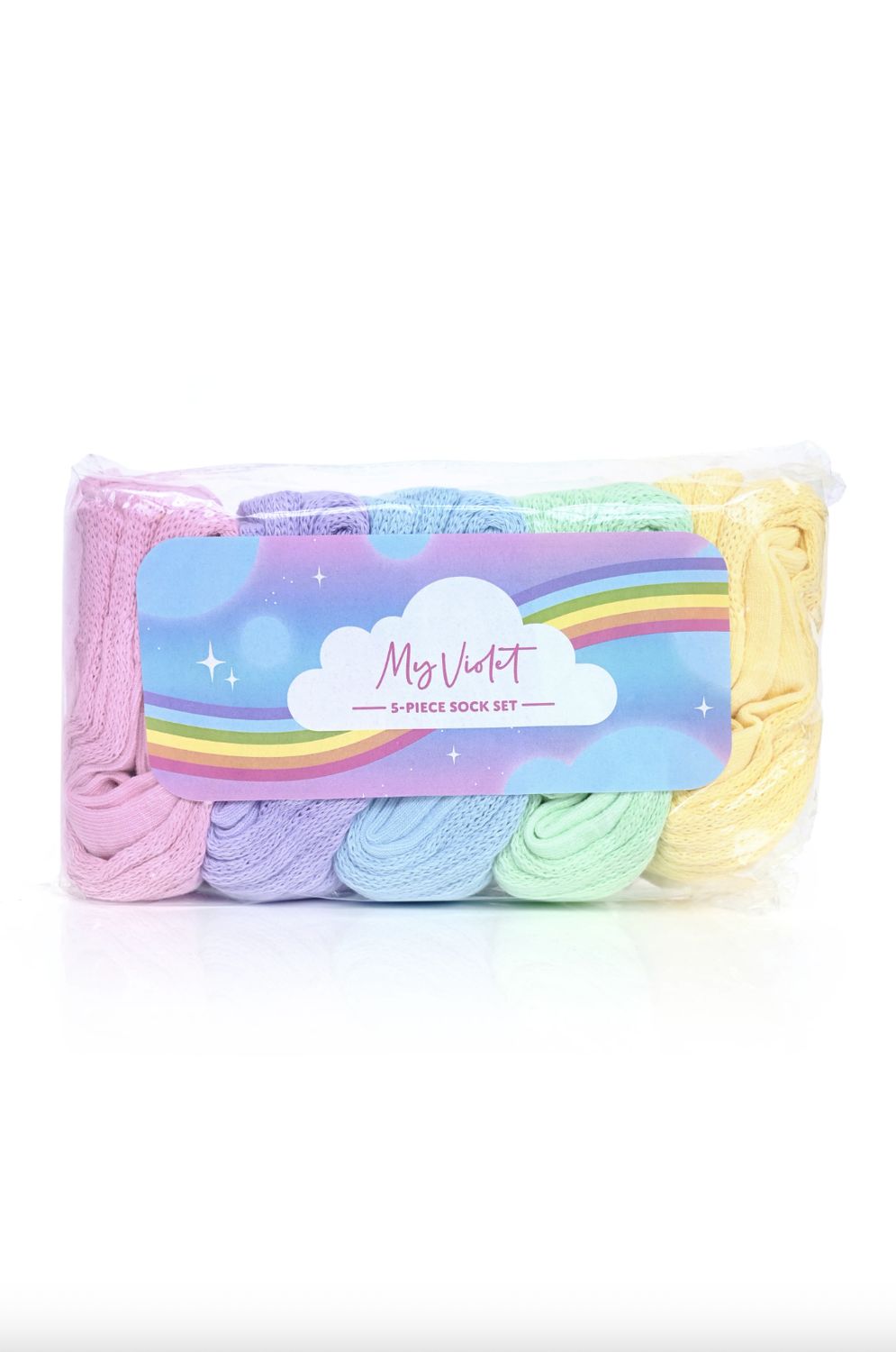 Set of 5 Rainbow Scrunch Socks