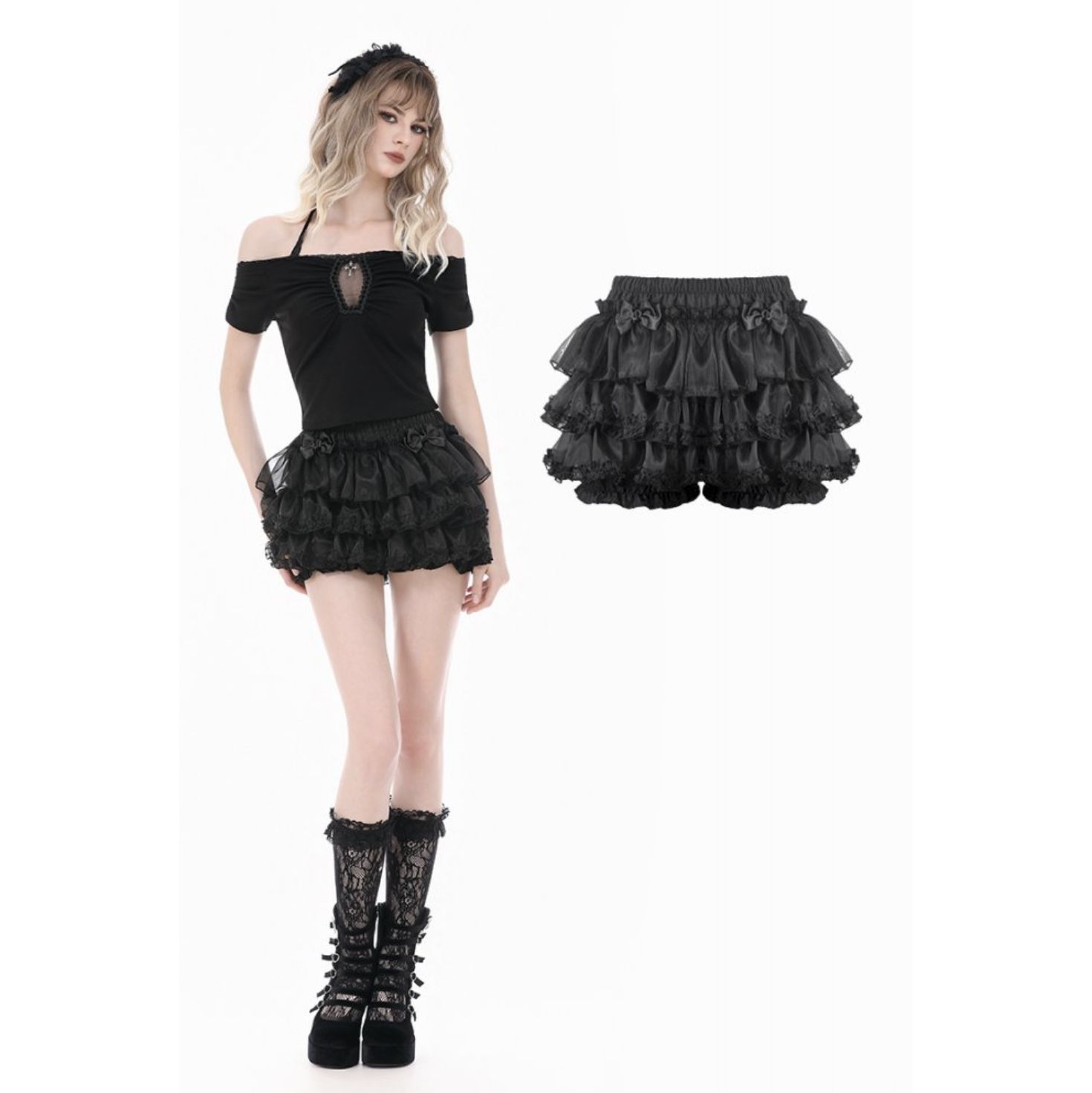 Bloomer Shorts with a Lace-Trimmed Cake Silhouette PW158