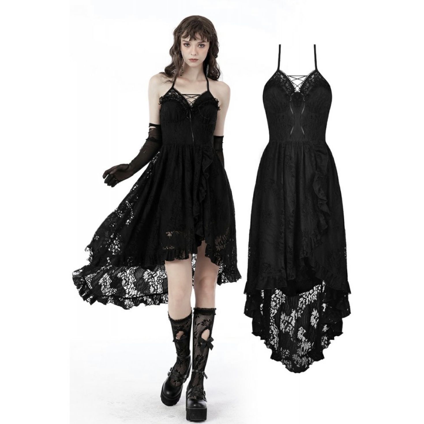 Asymmetrical Lace Dress DW691