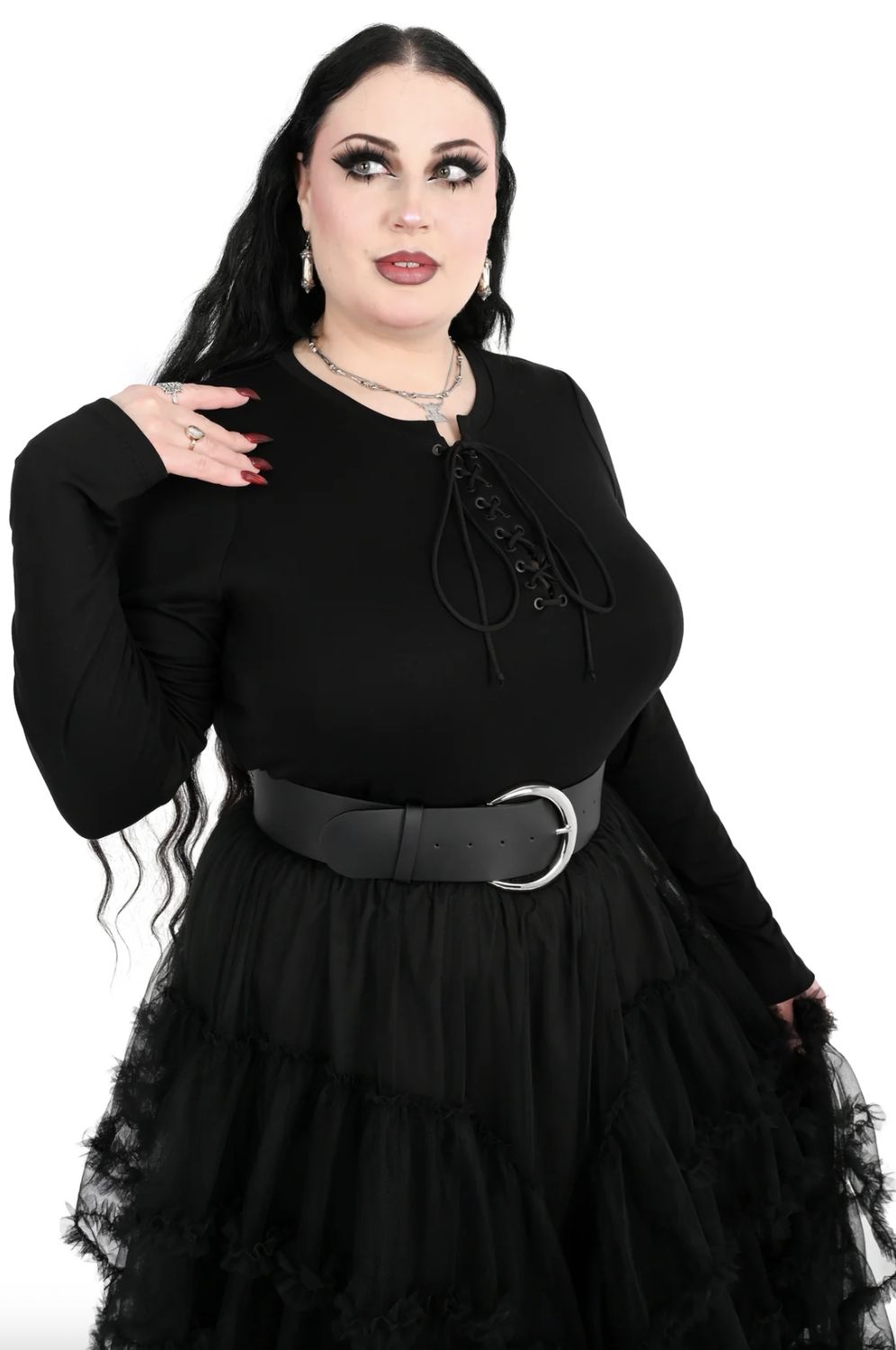 Lace Up Long Sleeve Top