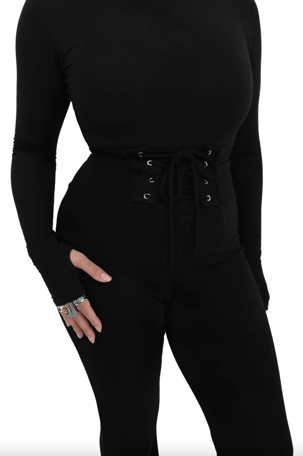 Flared Lace Up Leggings
