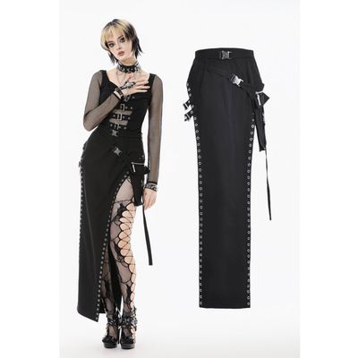 Maxi Slit Skirt with Eyelets KW407