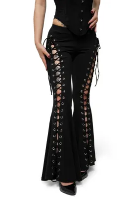 Low Rise Alice Lace Up Flare Pants