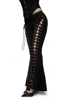 Low Rise Alice Lace Up Flare Pants