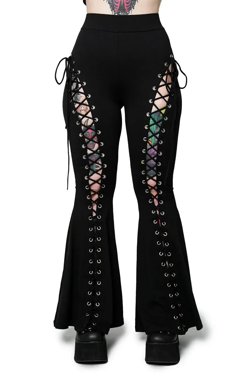 Alice Lace Up Flare Pants [Regular] [PLUS]