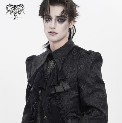 Lace and Cross Jabot AS27201 [BLACK]