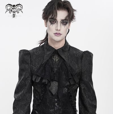 Lace and Cross Jabot AS27201 [BLACK]