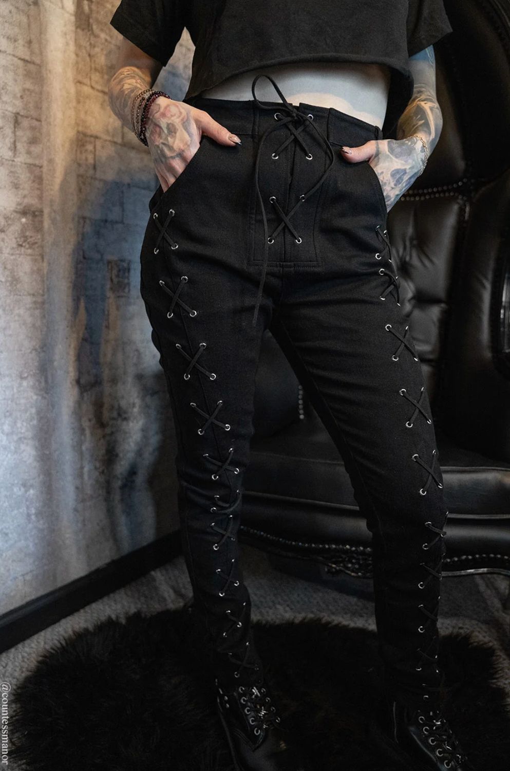 Pantalons Widow Lace-Up