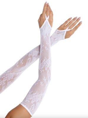 Manchettes Floral Net Extra Long Gauntlet / LA2047WH [BLANC]