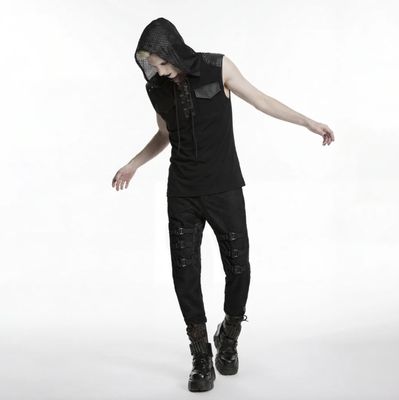 Sleeveless Mesh Hoodie WT-1106 [BLACK]