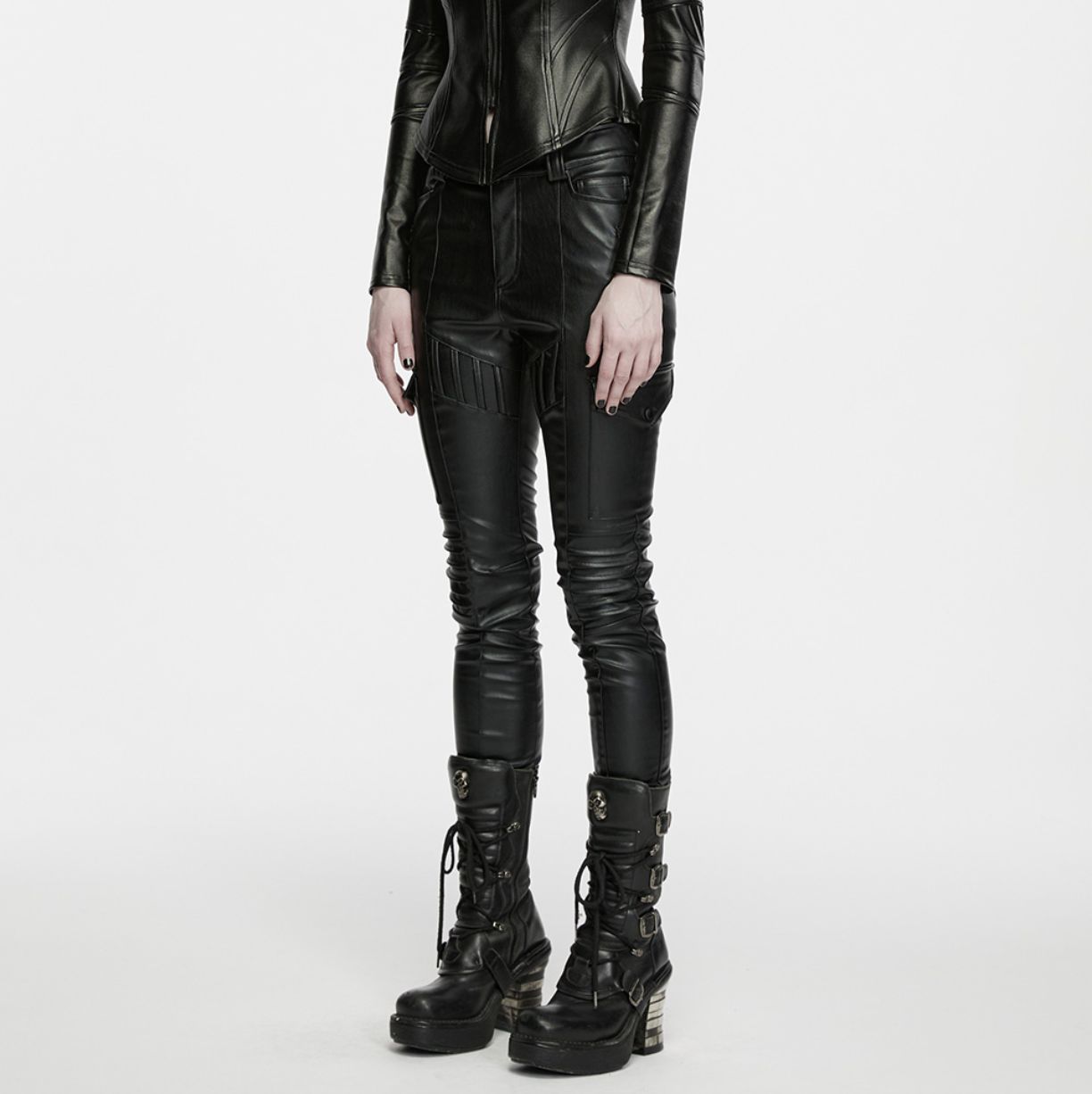 Pantalons en Faux Cuir WK-826