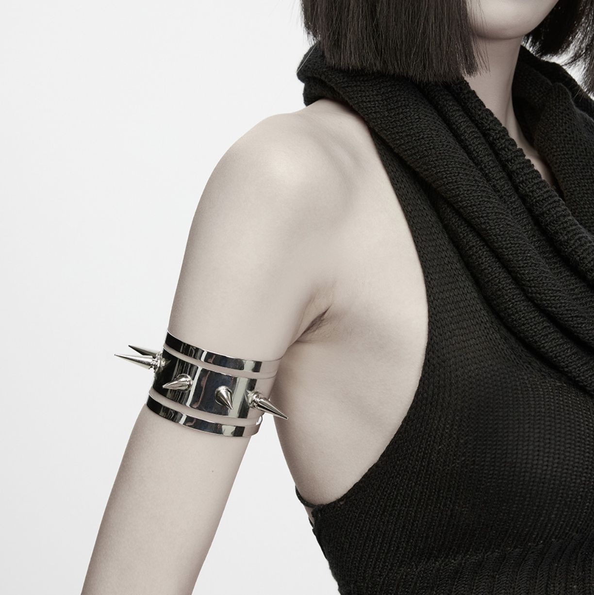 Silvery Armband with Studs WS-988