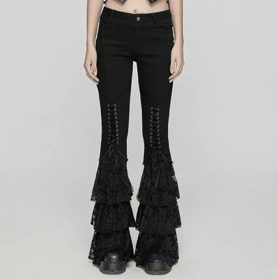 Pantalons Évasés avec Dentelle WK-657