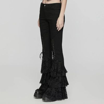 Pantalons Évasés avec Dentelle WK-657